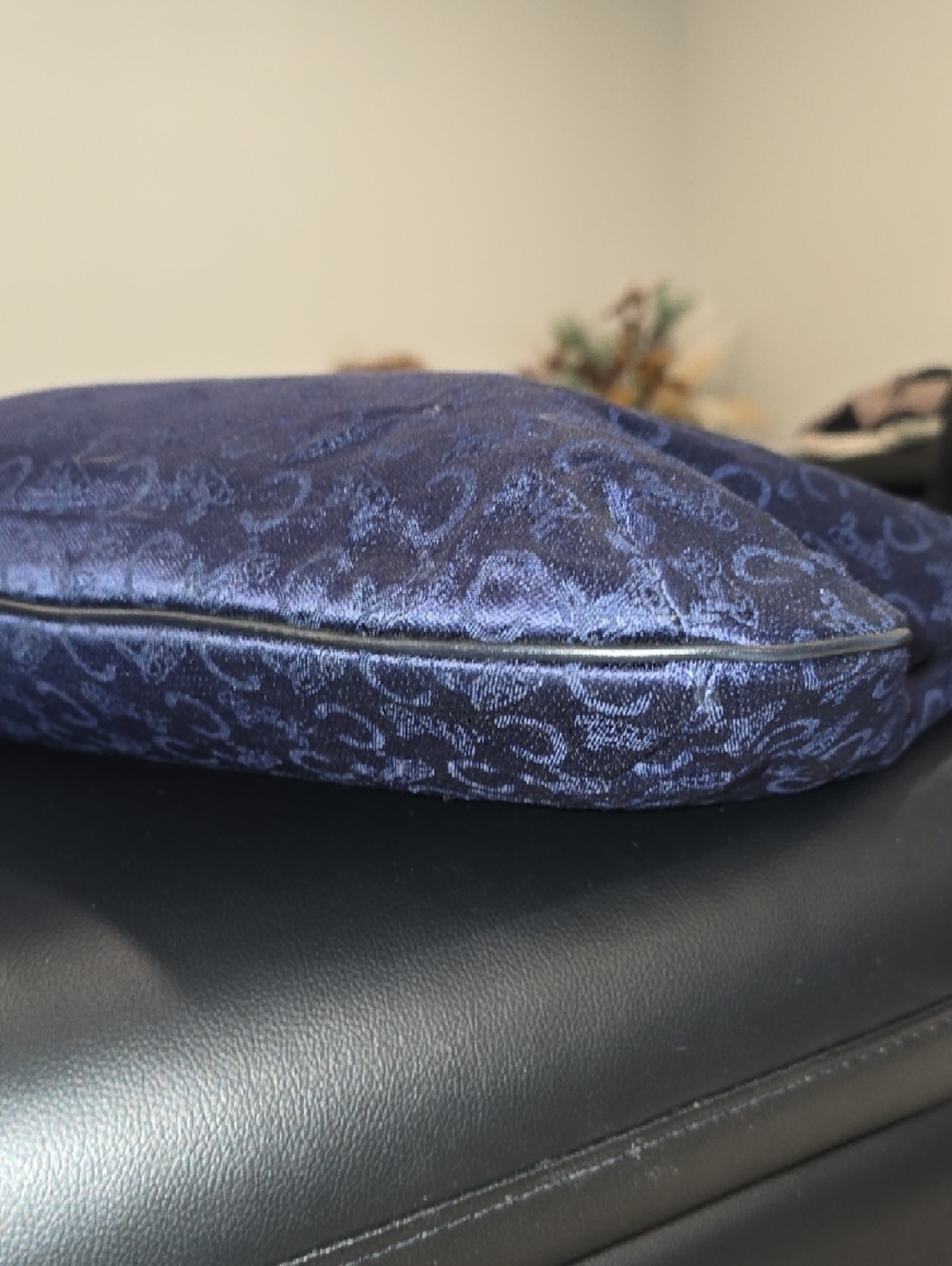 Celine Navy Blue Tote with Leather Trim and AMAZING CONDITION - Picture 9 of 11